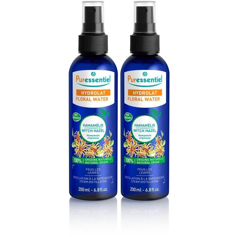 Twee flessen Puressentiel Hamamelis Hydrolaat, 200ml.