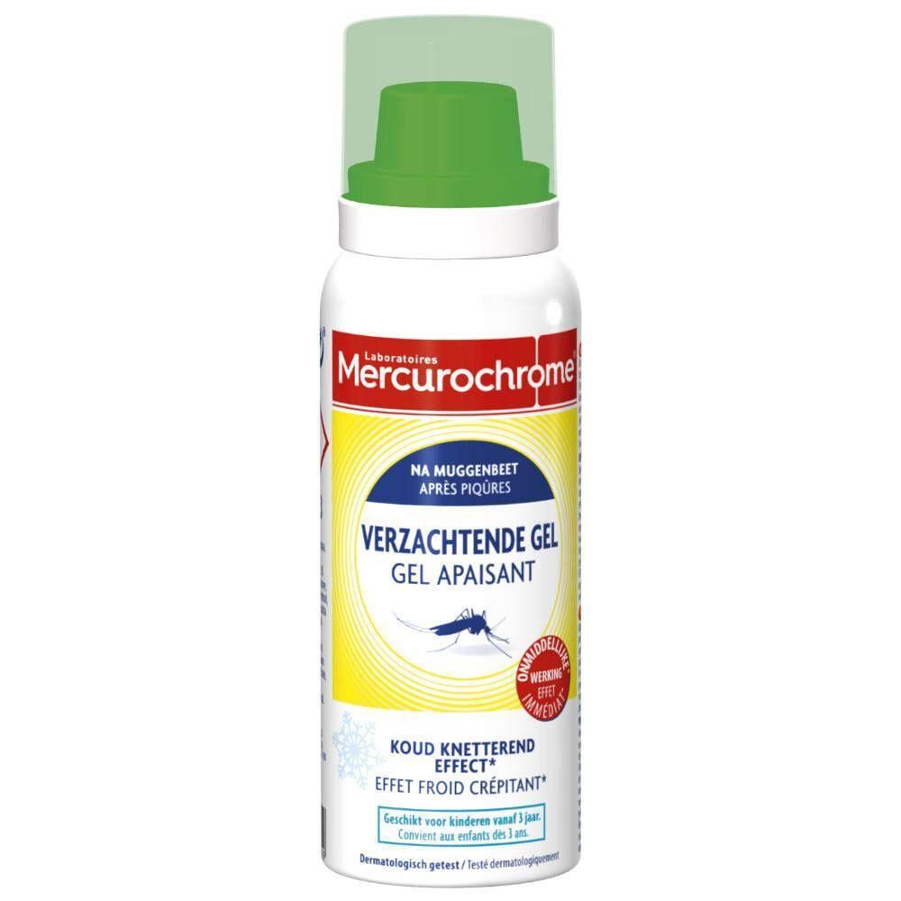 Mercurochrome verzachtende gel na insectenbeten, met groene dop.
