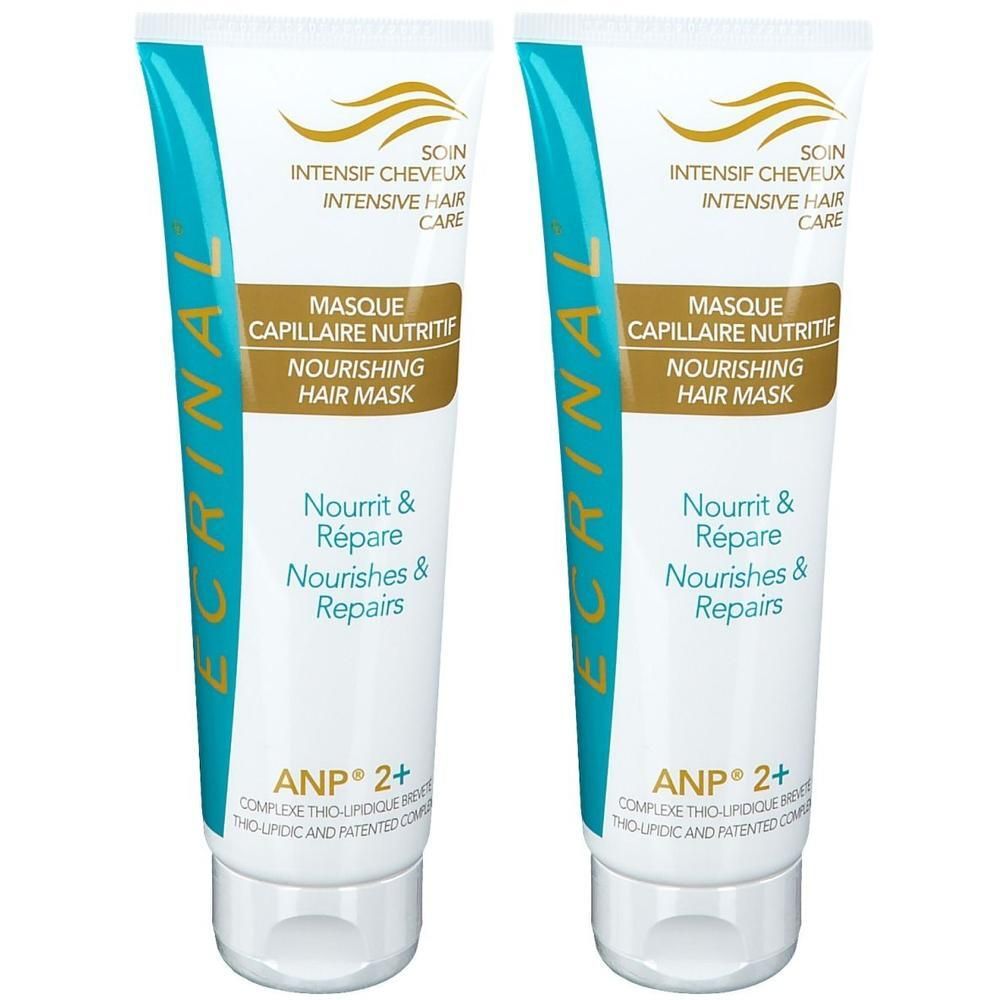 Twee tubes Ecrinal ANP2+ Haarmasker. Intensieve haarverzorging, voedt en herstelt.