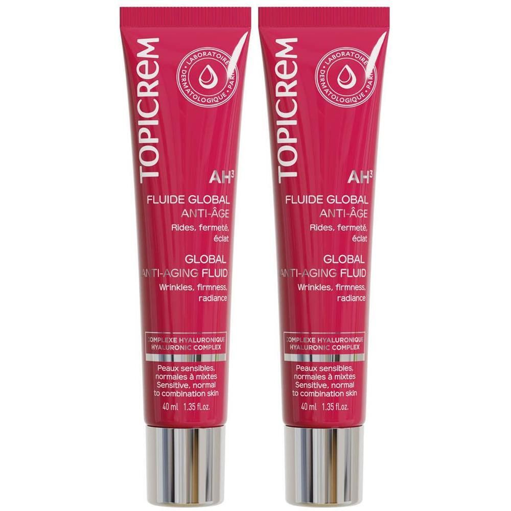 Twee Topicrem AH3 Global Anti-Aging Fluid tubes, 40ml.