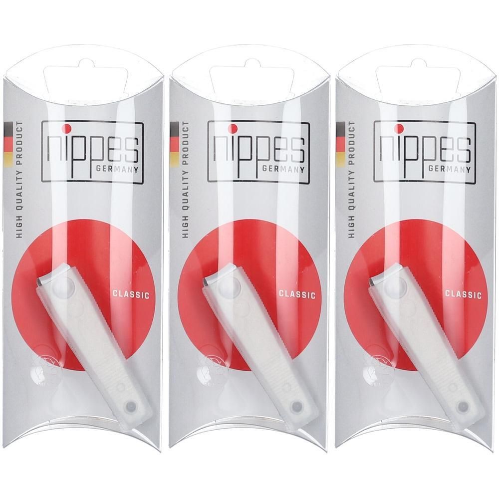 Trois paquets de coupe-ongles Nippes Classic, blancs. Produit de haute qualité d'Allemagne.
