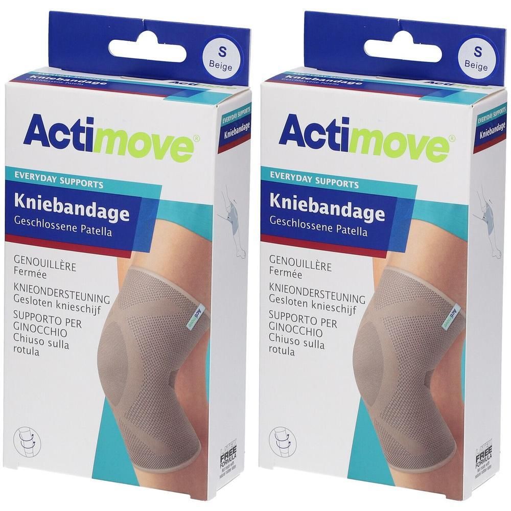 Actimove kniebandage, gesloten patella, beige, maat S.