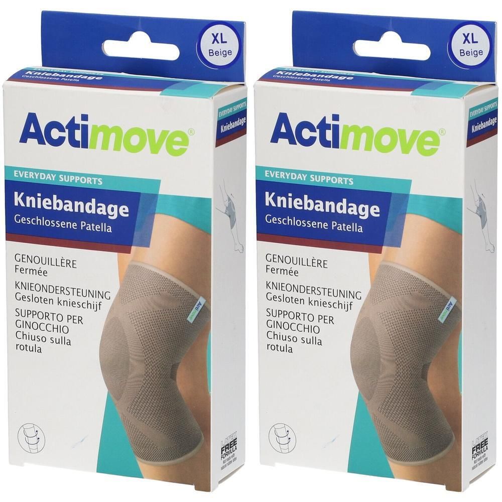 Genouillère Actimove, rotule fermée, beige, taille XL.