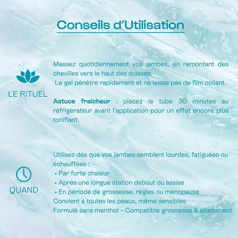 Conseils d'utilisation pour Omum l'Envolée Gel Jambes Légères.