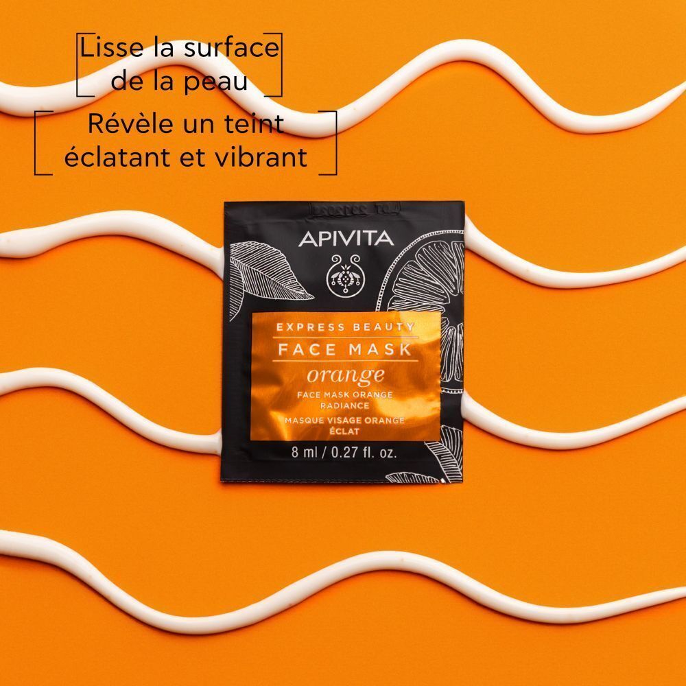 Un paquet individuel de masque facial Apivita Express Beauty Orange.