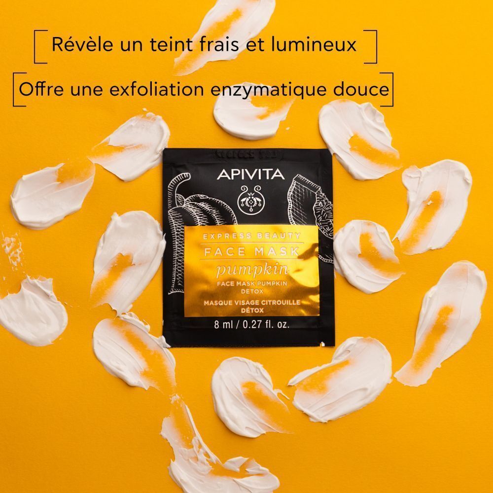 Masque visage Apivita Express Beauty Citrouille Detox, 8 ml.