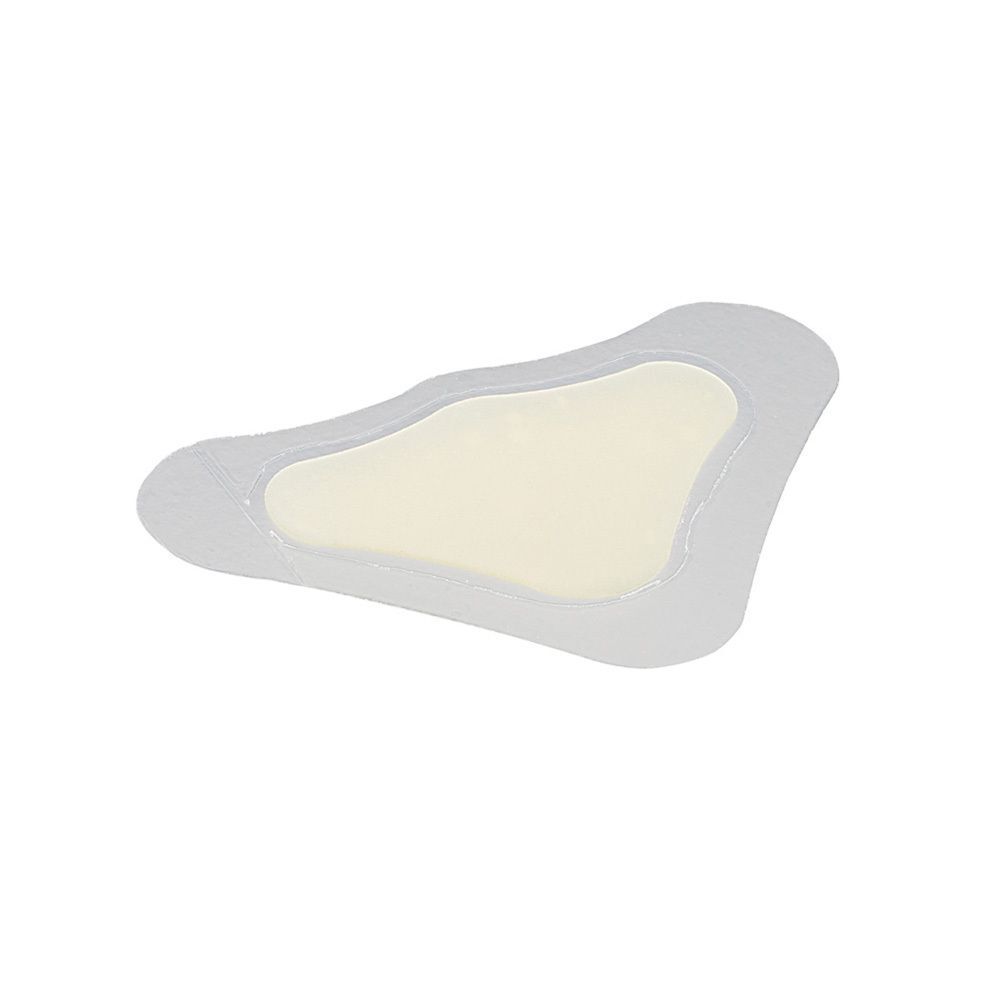 Un seul pansement ampoule Nexcare Soin des pieds, de forme anatomique pour le pied, sur fond blanc.