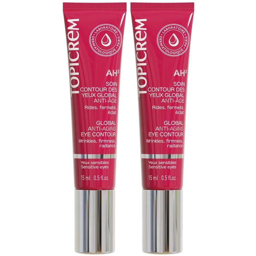 Deux tubes de crème contour des yeux TOPICREM AH3, 15ml.