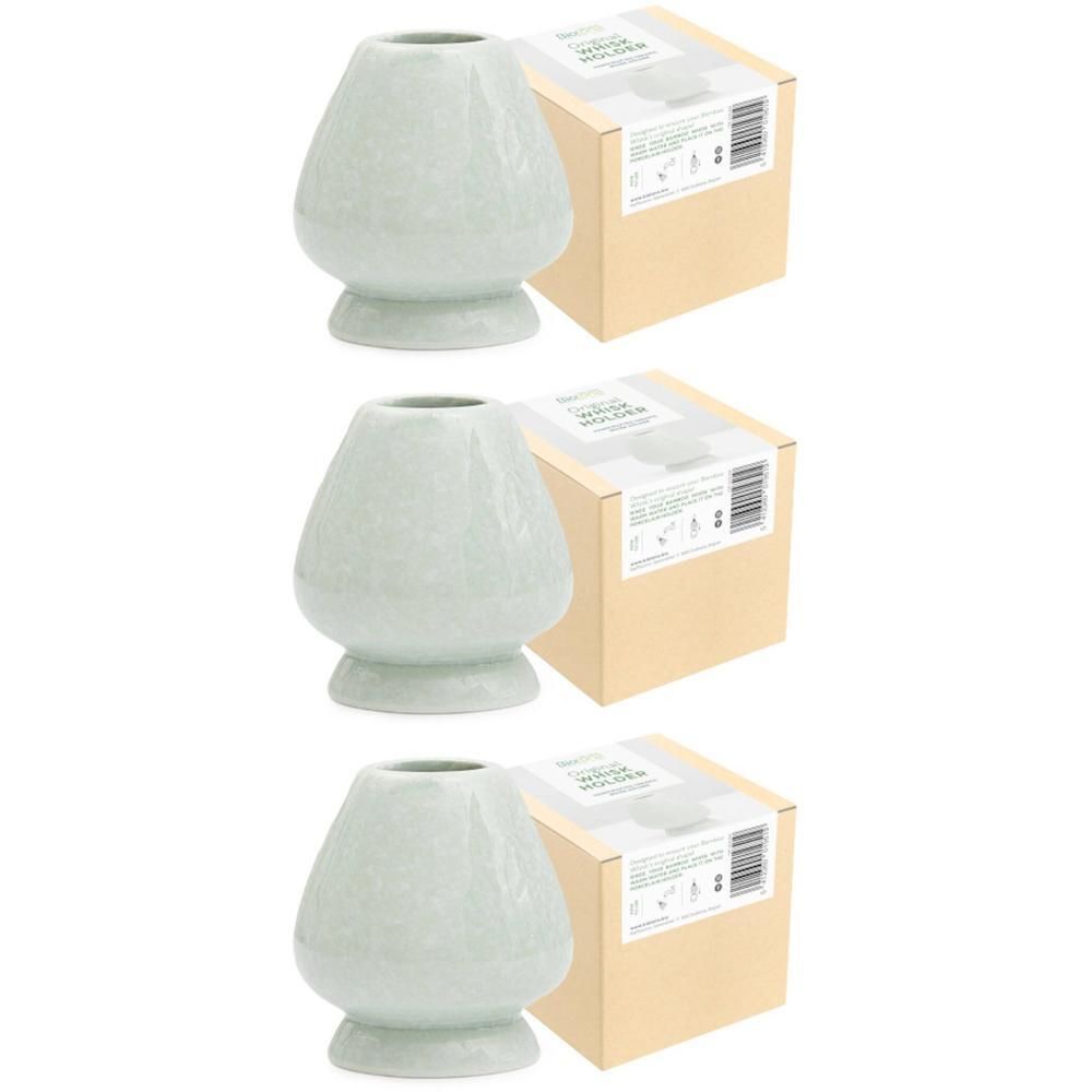 Support à chasen en céramique claire, surface texturée, avec socle. Boîte en carton incluse.