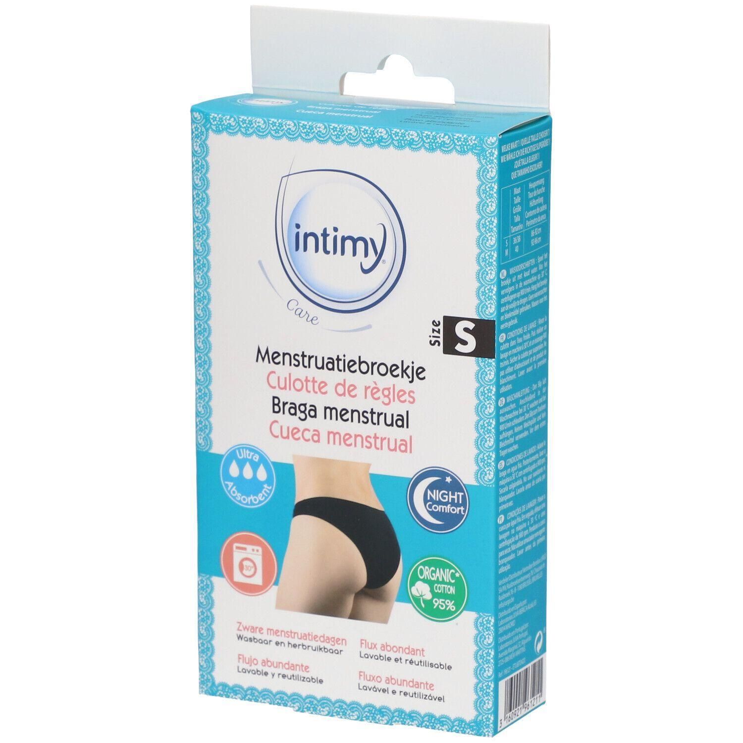 Emballage pour culotte menstruelle taille S, en coton bio 95%.
