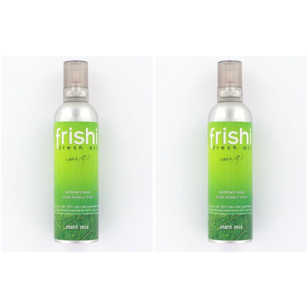Twee Frishi Fresh Air spuitbussen, Mint Mix geur.