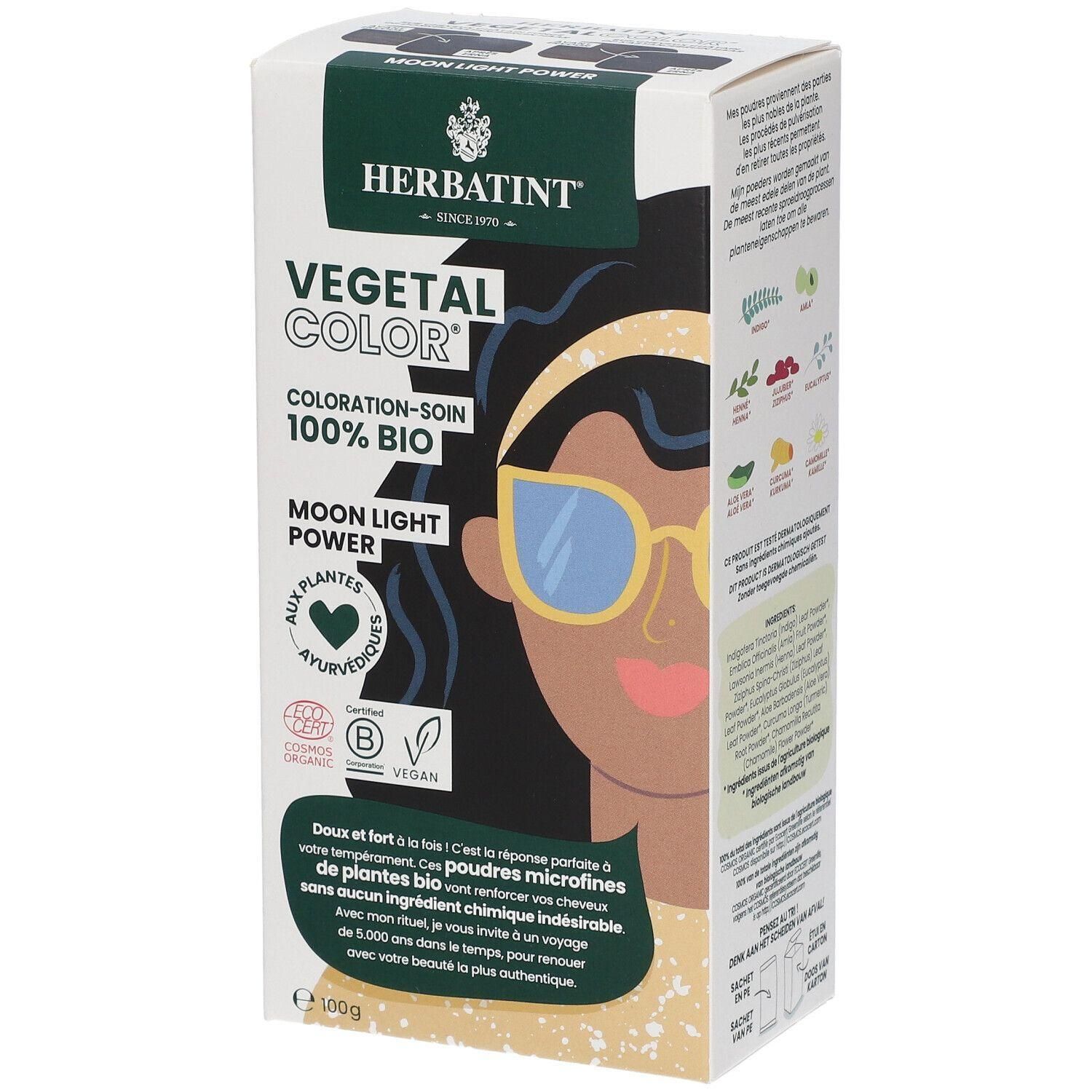Herbatint Vegetal Color Moon Light Power coloration végétale végane, boîte de 100g.