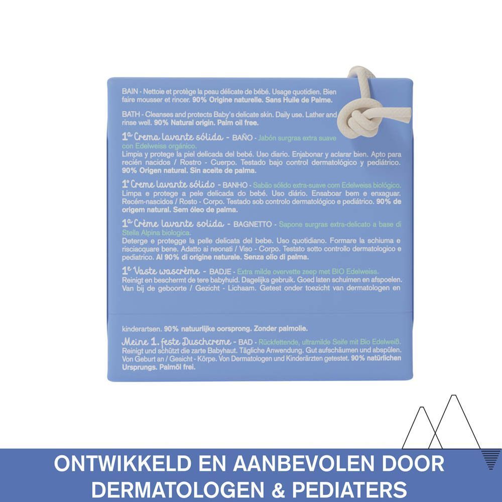 Achterkant verpakking met meertalige productinformatie.