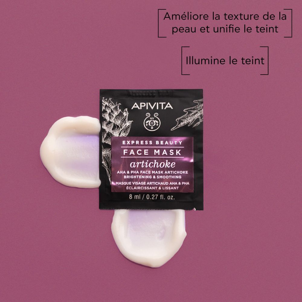 Masque facial Apivita Express Beauty Artichaut, 8ml. À l'artichaut.