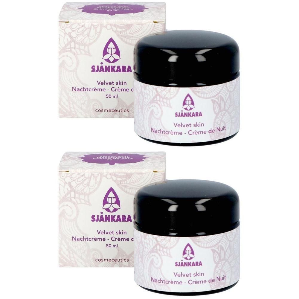 Deux pots et boîtes Sjankara Velvet Skin Crème de Nuit.