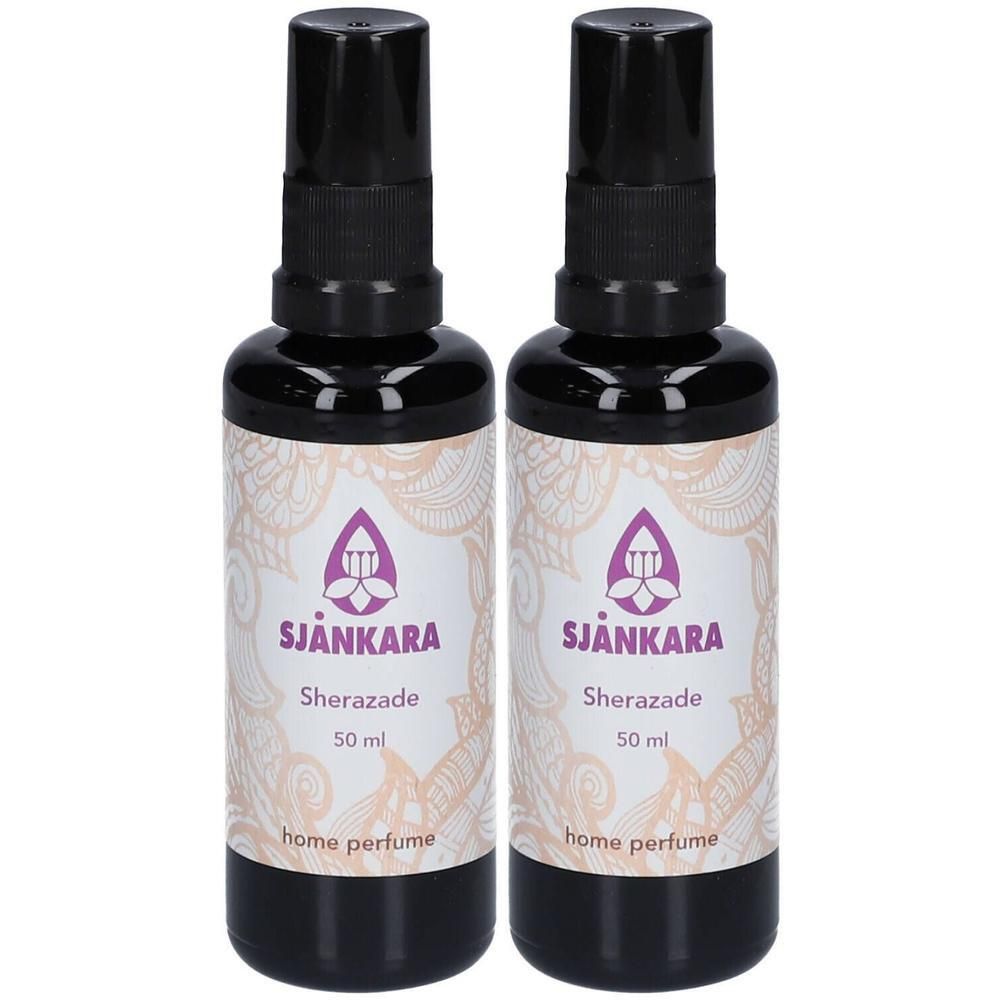 Twee flessen Sjankara Sherazade Home Perfume, elk 50 ml.