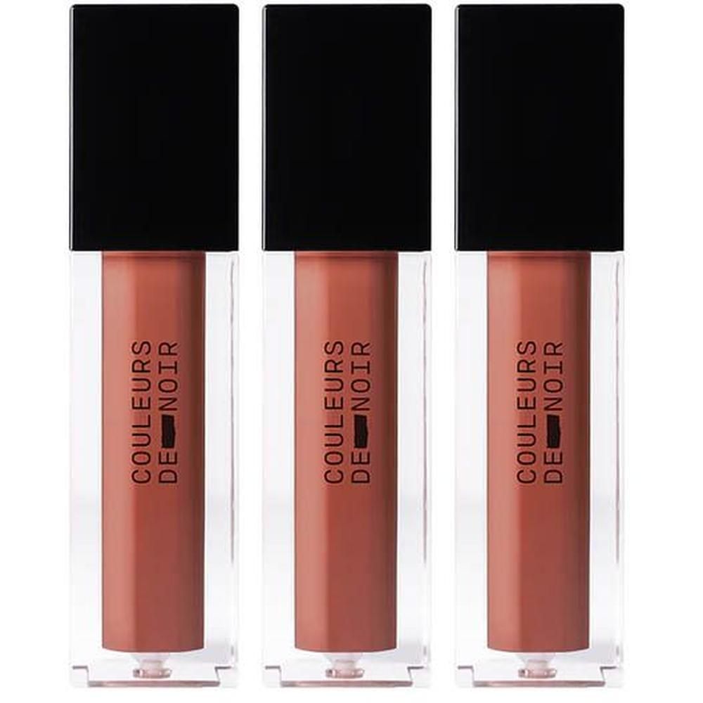 Drie flesjes Couleurs de Noir Instant Gloss Lip Maximizer in de kleur 04 Misty Brown.