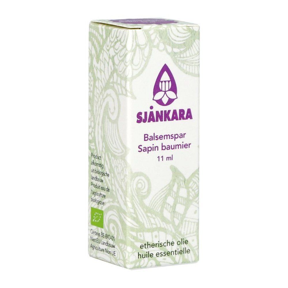 Een doosje Sjankara Balsemspar etherische olie, 11 ml.