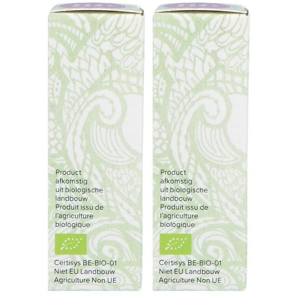 Deux boîtes avec sceau bio et motif. Produit issu de l'agriculture biologique.