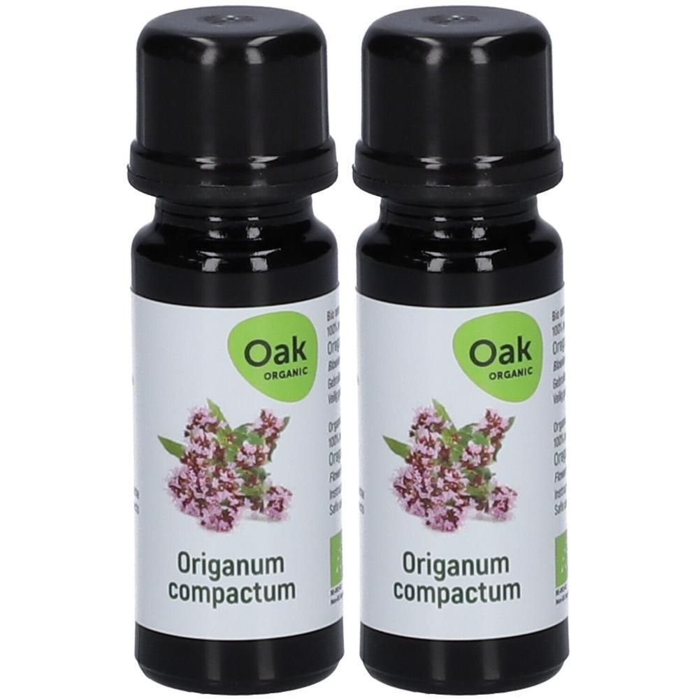 Deux flacons d'huile essentielle Oak Origanum compactum.