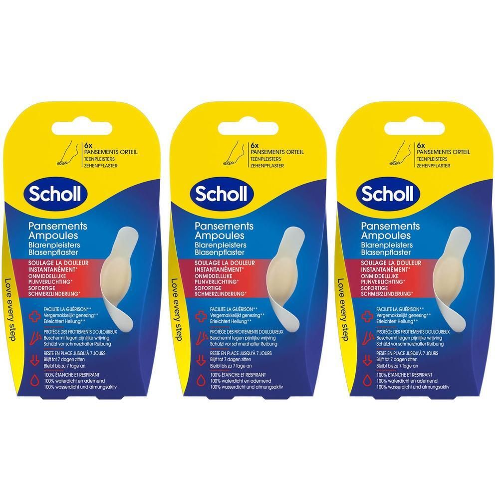 Scholl Pansements ampoules pour orteils, 6 pansements. Soulage instantanément et favorise la guérison.
