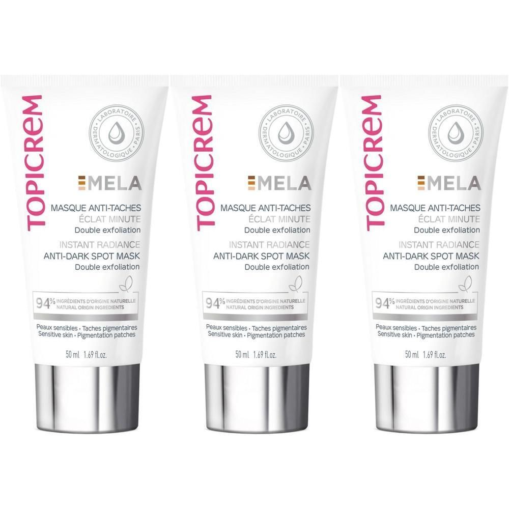 Drie tubes Topicrem Mela Anti-Vlekken Masker, elk 50ml.