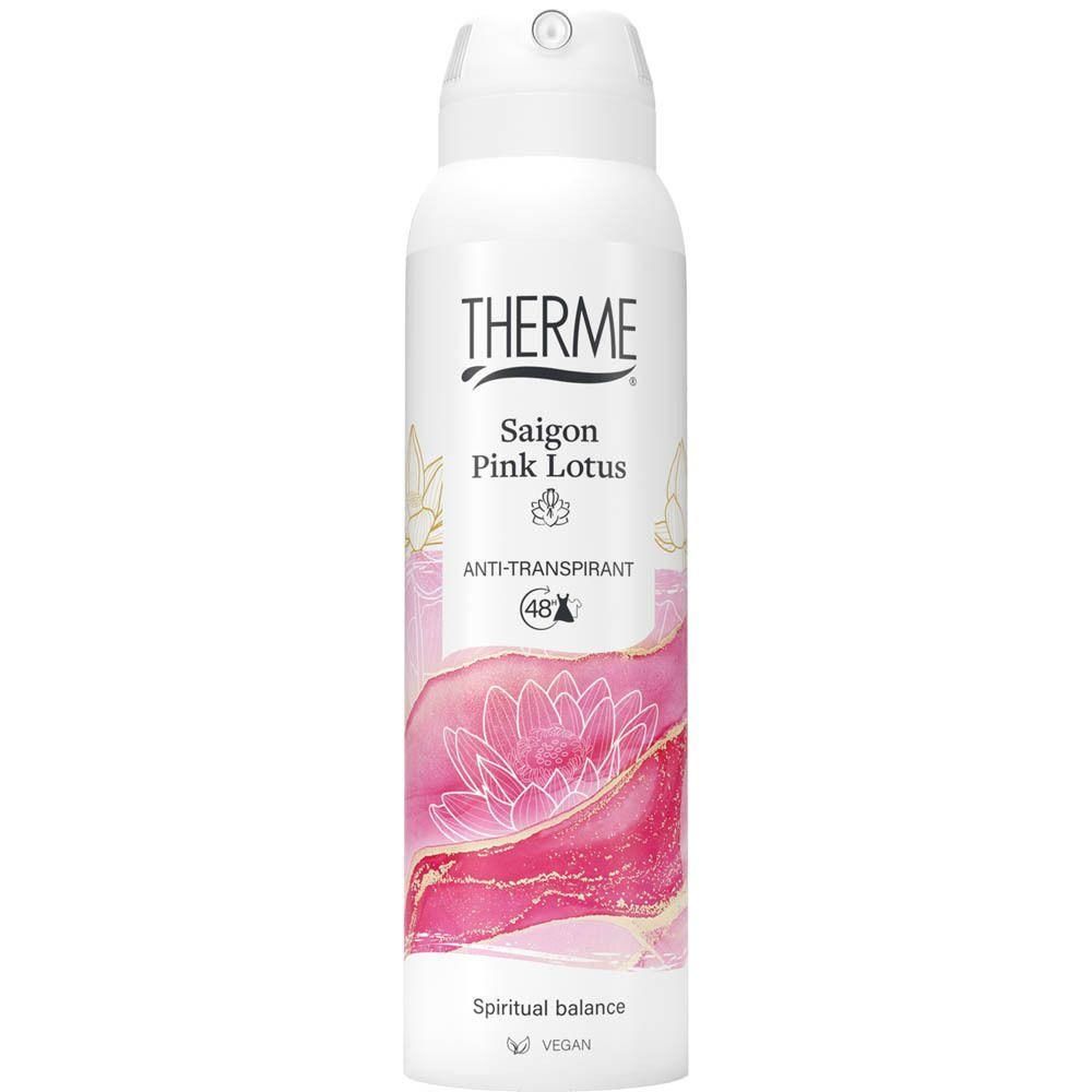 Spray anti-transpirant Therme Saigon Pink Lotus 48h. Produit végan.