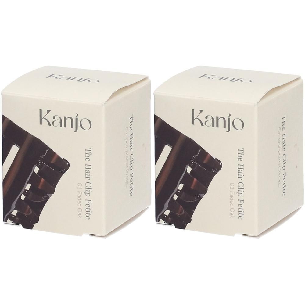 Twee verpakkingen Kanjo haarclips, model 'The Hair Clip Petite 01 Faded Oak'.