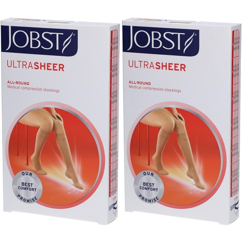 Bas de contention JOBST Ultrasheer, beige, lot de 2.