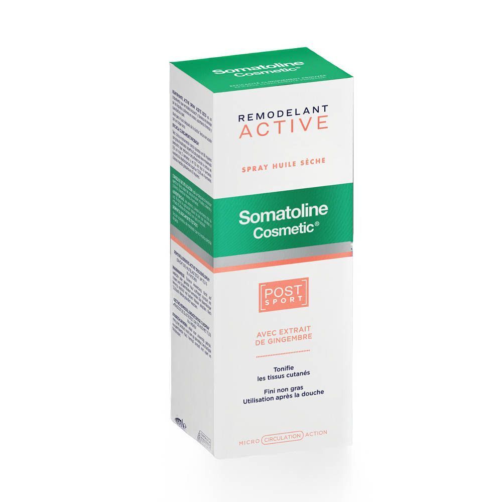 Verpakking van Somatoline Cosmetic Active Spray Huile Seche.