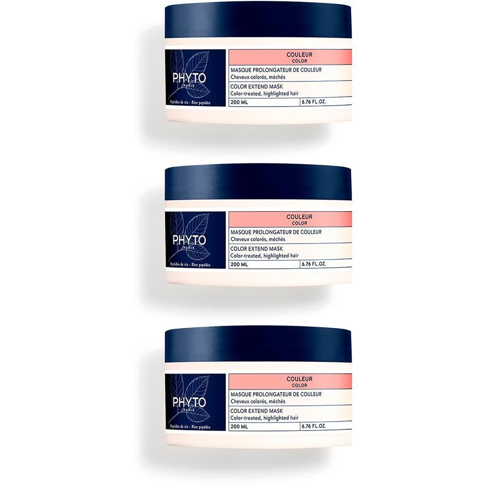 Drie Phyto Couleur Masque Prolongateur de Couleur potten. Voor gekleurd, highlights haar.