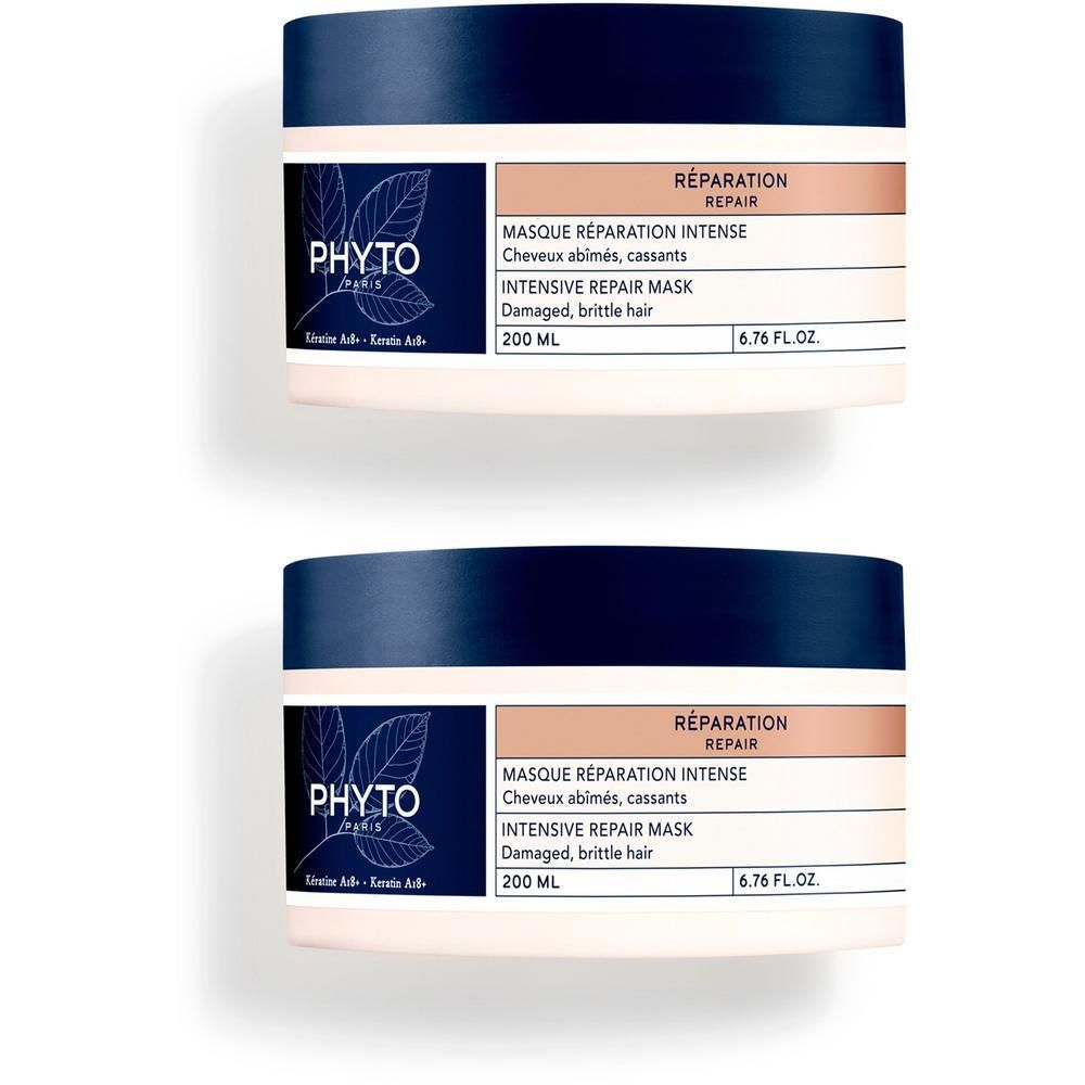 Twee Phyto Réparation Intense Repair maskers van 200 ml.