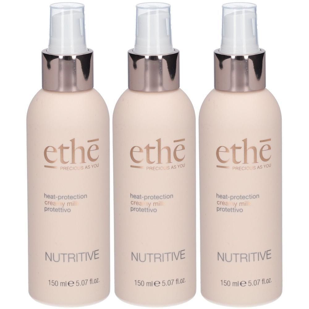 Drie flessen Ethe Nutritive Heat-protection creamy milk, 150 ml.