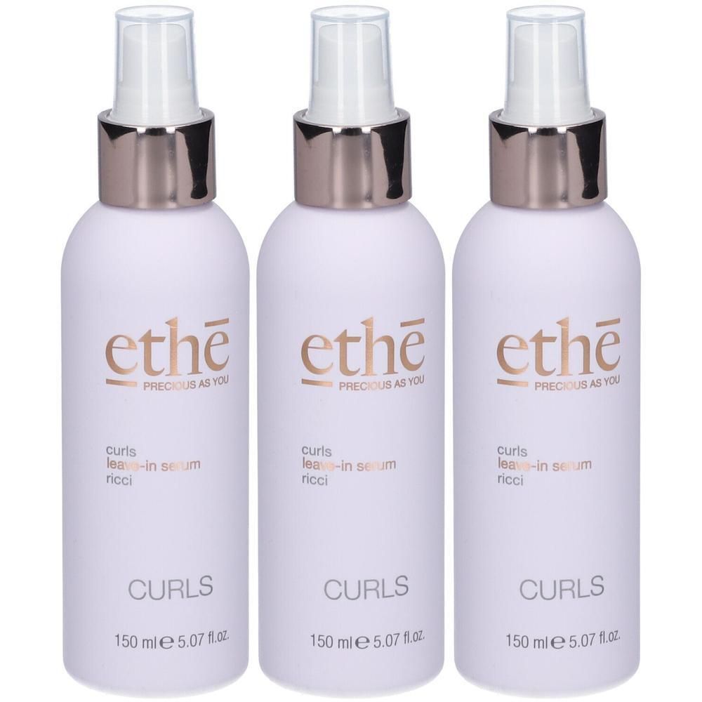 Drie flessen Ethè Curls leave-in serum voor krullen, 150 ml.