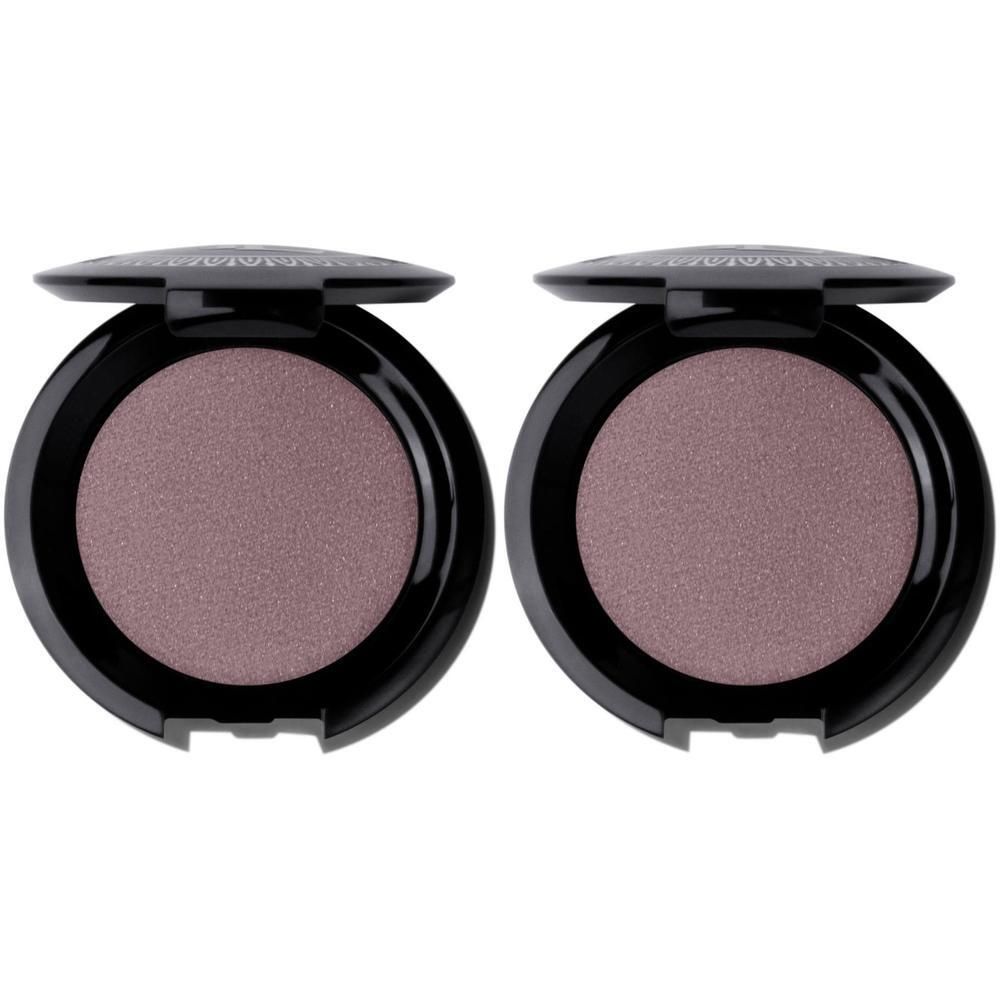 Twee geopende oogschaduwdoosjes in taupe.