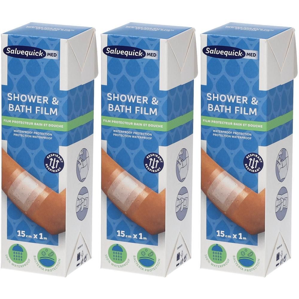 Salvequick Med Douche & Bad Film: waterdicht verband voor de arm.