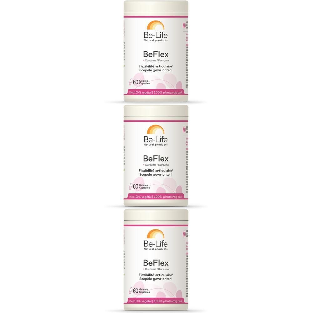 Trois boîtes BeFlex de 60 gélules. Be-Life Natural products.