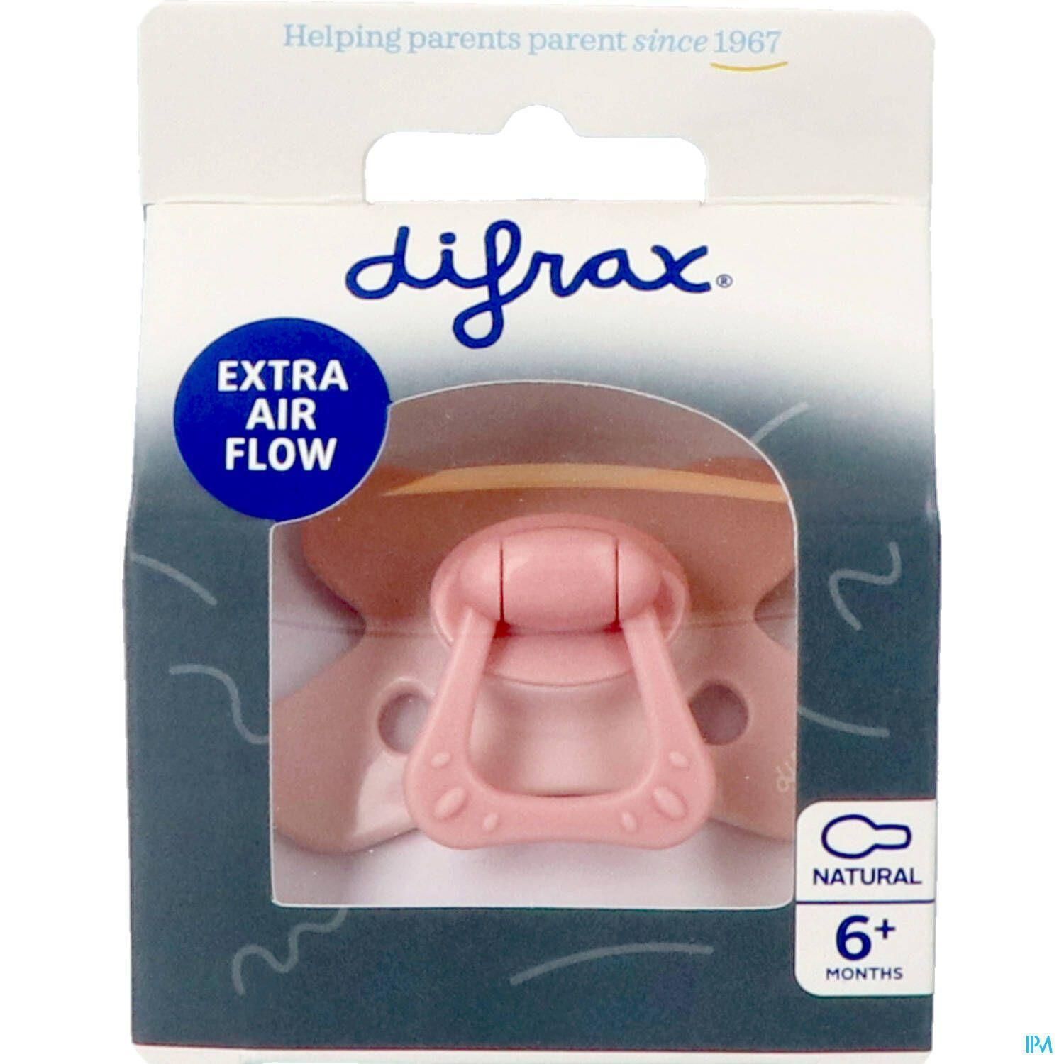 Sucette Difrax, Rose, 6+ mois, Flux d'air extra.