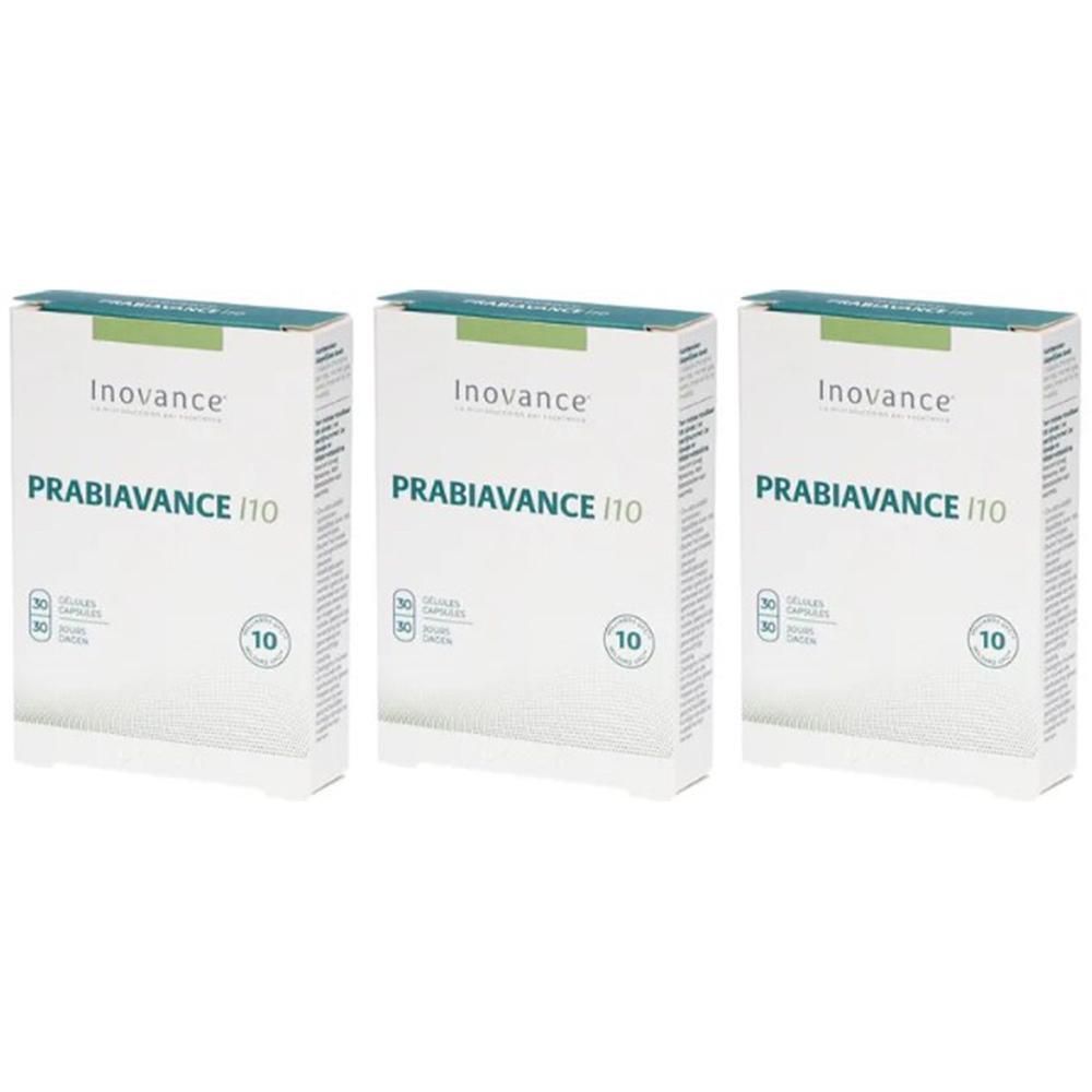 Drie witte dozen met opschrift 'Inovance PRABIAVANCE i10'.