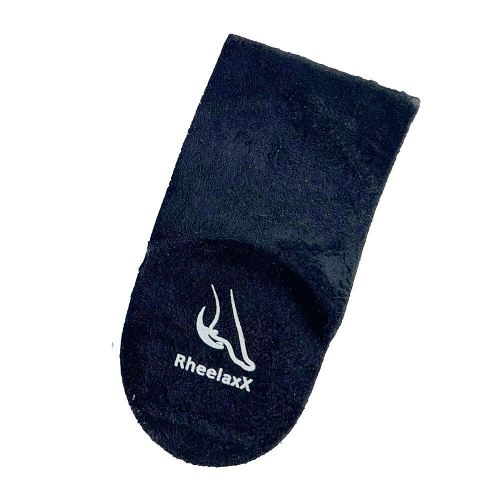 Une talonnette noire individuelle en matière douce, avec le logo Rheelaxx sur le talon.