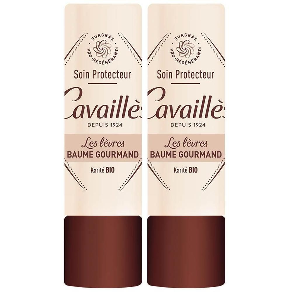Deux baumes à lèvres Cavaillès Soin Protecteur, formule Karité BIO.