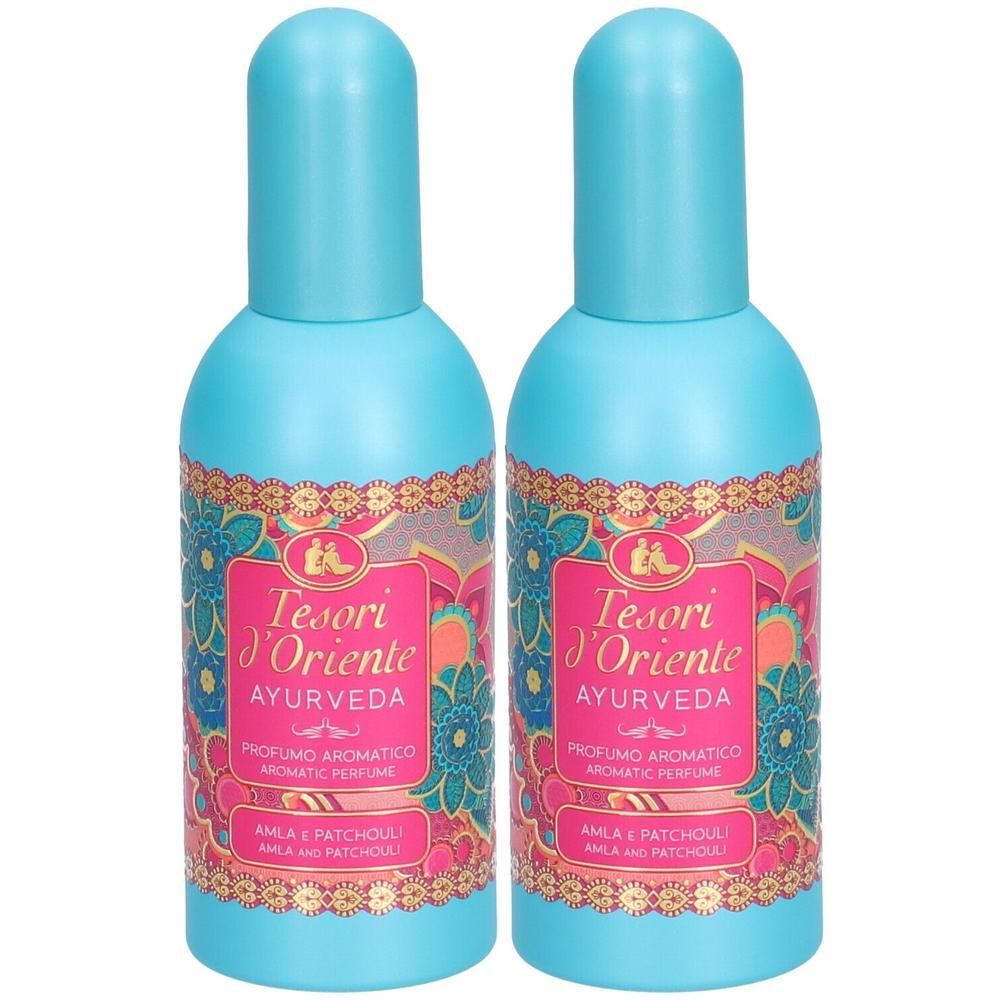 Twee flessen Tesori d'Oriente Ayurveda parfum.