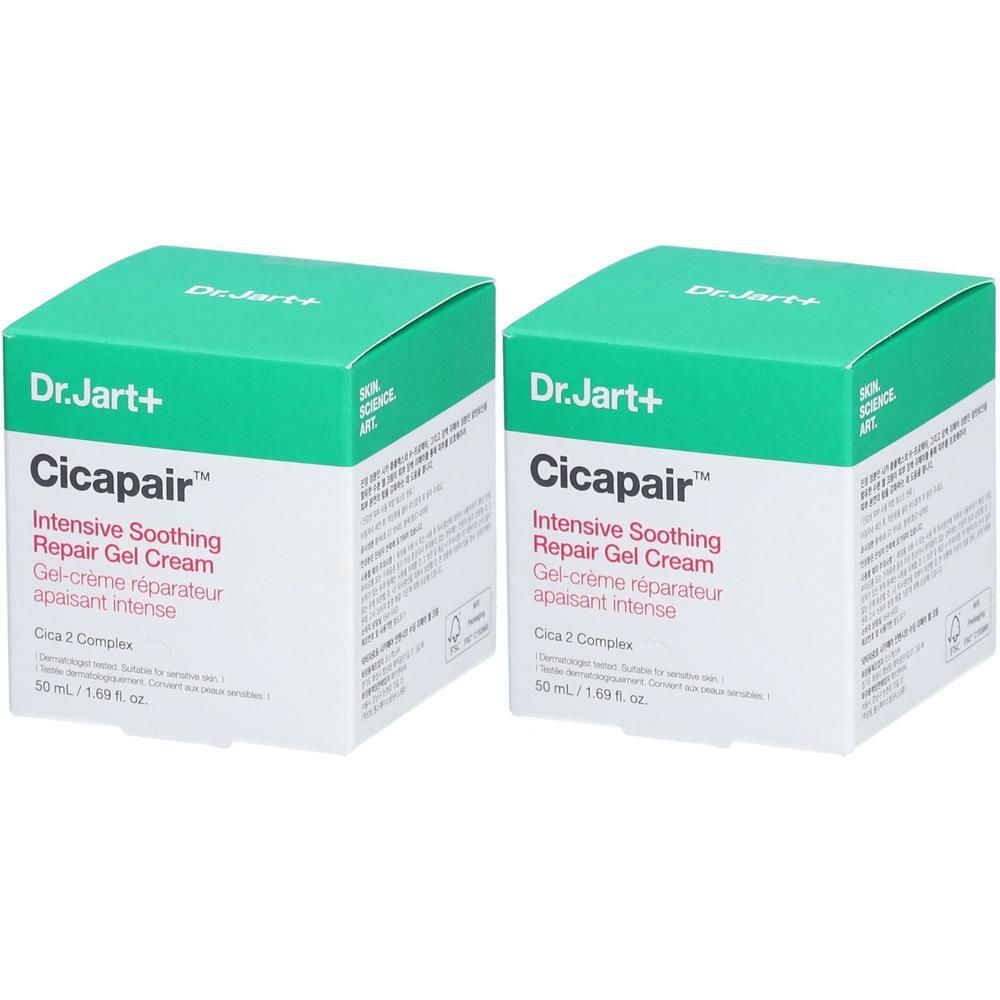 Twee Dr. Jart+ Cicapair Intensive Soothing Repair Gel Cream 50ml potjes.
