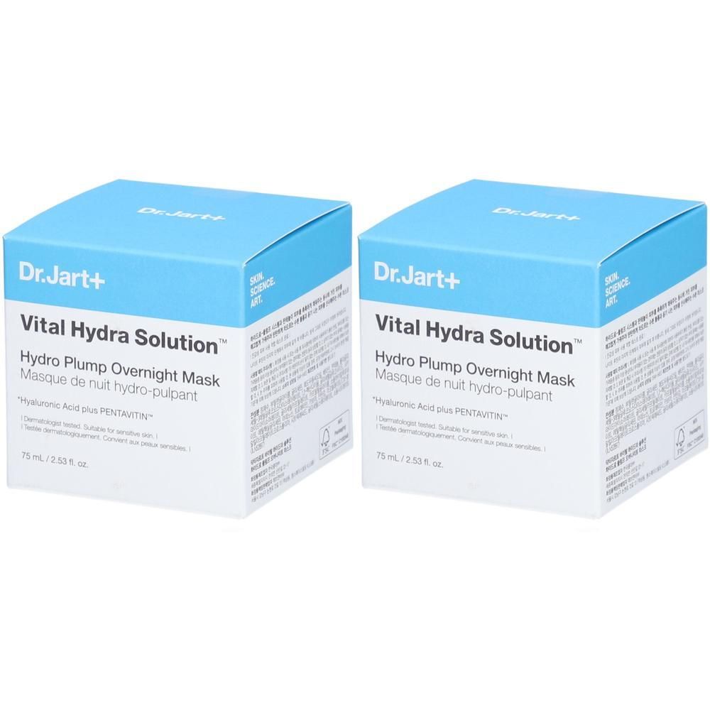 Deux masques de nuit Dr.Jart+ Vital Hydra Solution Hydro Plump.