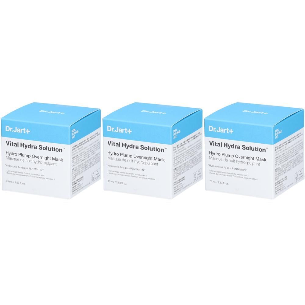 Drie doosjes Dr.Jart+ Vital Hydra Solution Hydro Plump Overnight Mask.