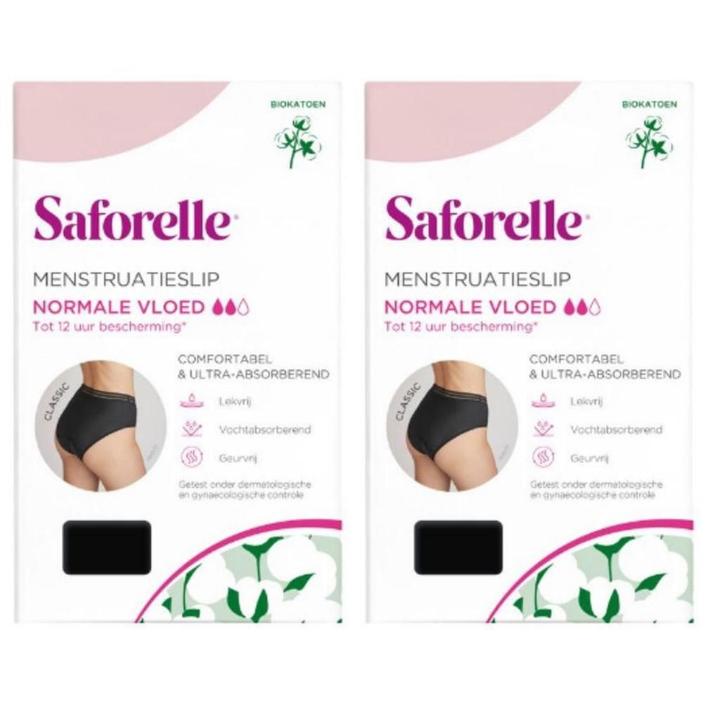 Saforelle menstruatieslips, normale vloed, 2 stuks. Comfortabel en absorberend.
