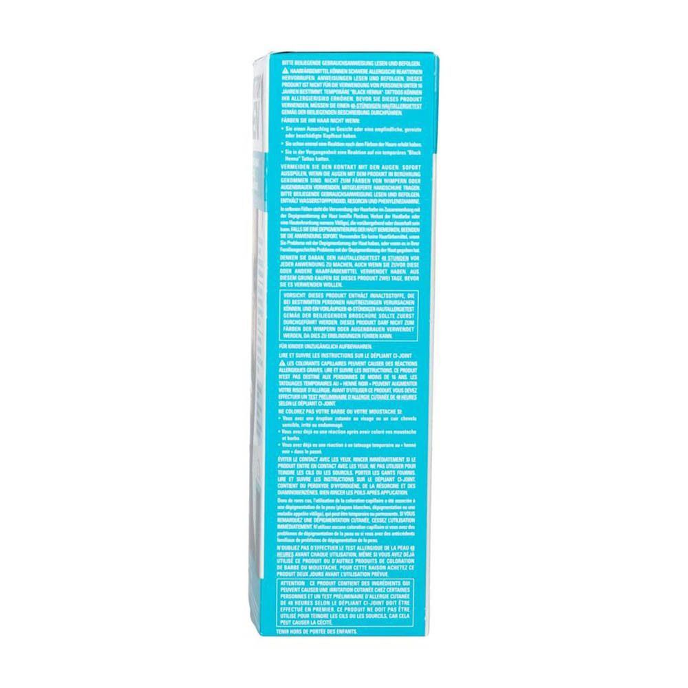 Vue latérale de la boîte de teinture pour barbe Just For Men M-55 Noir avec instructions.