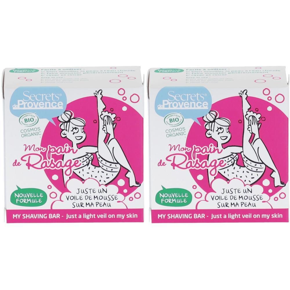 Twee dozen Secrets de Provence Bio Scheerzeep voor dames. Biologisch gecertificeerd.