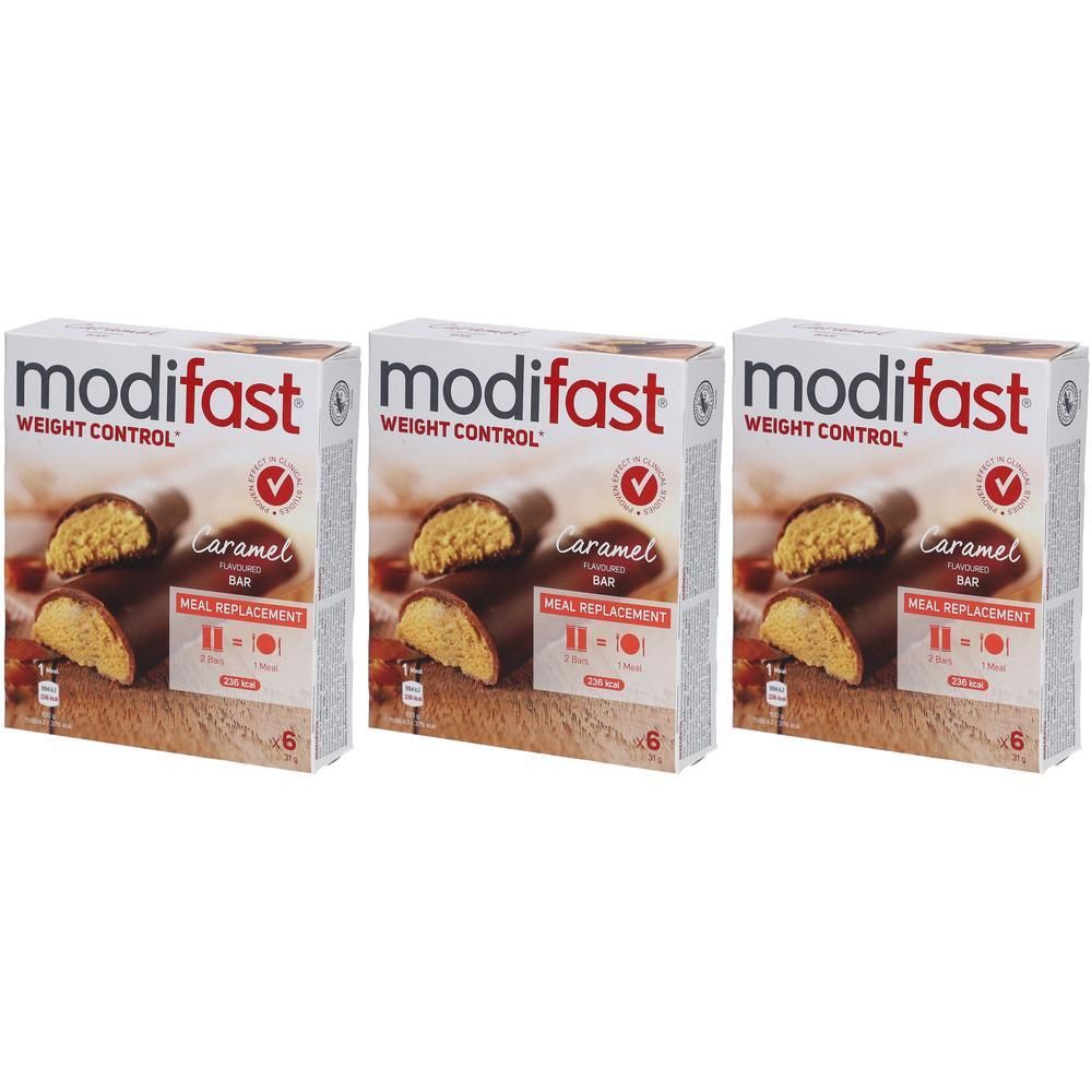 Modifast Weight Control Caramel repen, 6 stuks.
