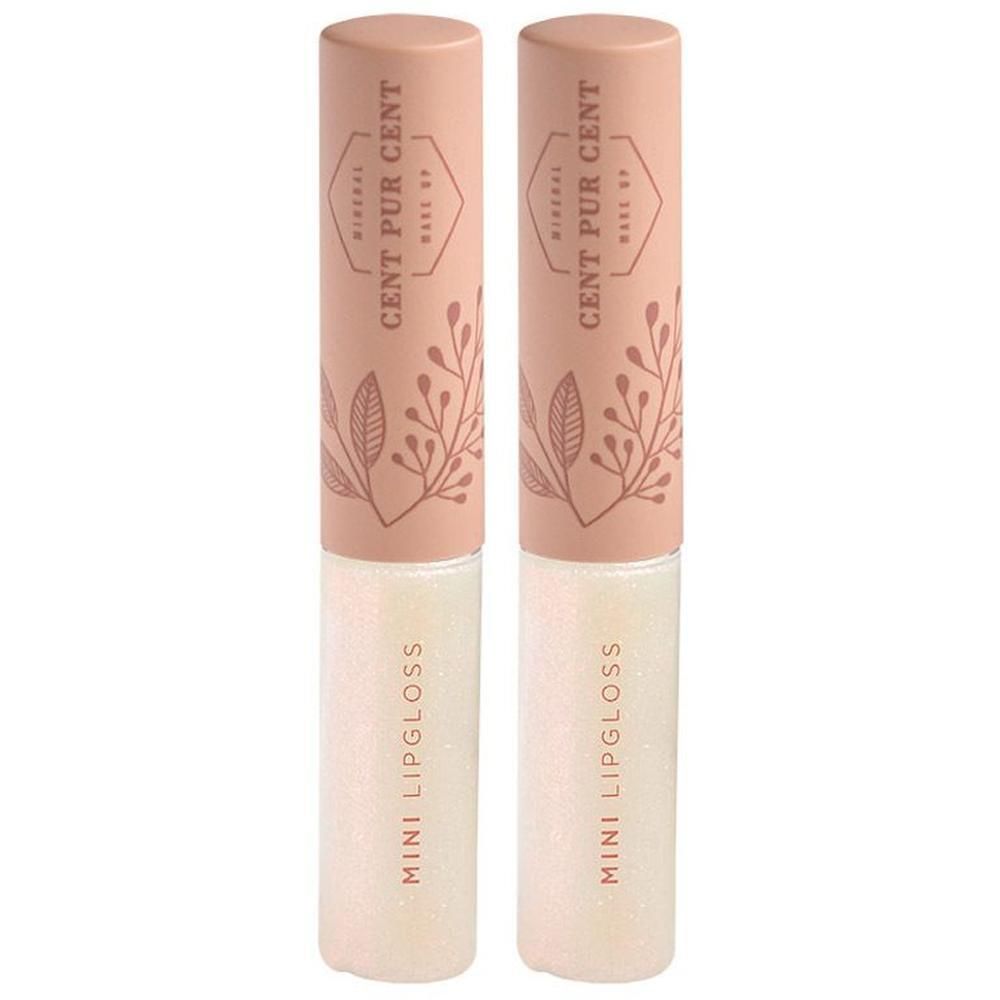 Twee Cent Pur Cent Mini Lipgloss flesjes met bloemenpatroon.